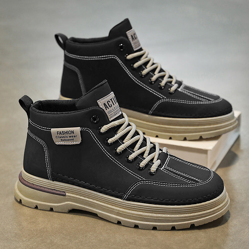 Martin boots men's shoes autumn new high top shoes men's trendy versatile casual workwear shoes short boots