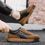 Men's shoes, casual flat shoes, teenagers' leather surface, waterproof thick sole, increased height